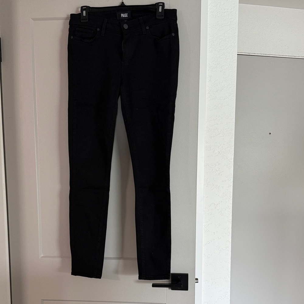 PAIGE Jet Black Denim Pants